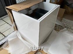 Lusso Stone Volini Polished White vanity unit & sink, 600mm slight seconds