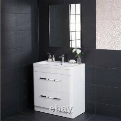 Luxury 800mm Floor Standing Bathroom Vanity Unit Furniture, Basin & FREE Mirror