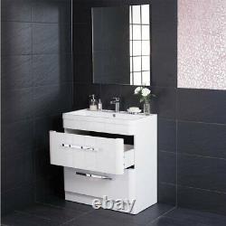 Luxury 800mm Floor Standing Bathroom Vanity Unit Furniture, Basin & FREE Mirror