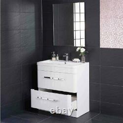 Luxury 800mm Floor Standing Bathroom Vanity Unit Furniture, Basin & FREE Mirror