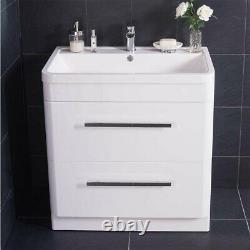 Luxury 800mm Floor Standing Bathroom Vanity Unit Furniture, Basin & FREE Mirror