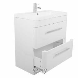 Luxury 800mm Floor Standing Bathroom Vanity Unit Furniture, Basin & FREE Mirror