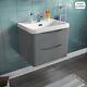 Lyndon Bathroom Light Grey Wall Hung Storage Furniture Basin Vanity Unit 600mm