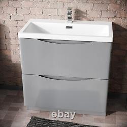 Lyndon Freestanding Modern 800mm MDF Light grey Basin Sink Vanity Unit