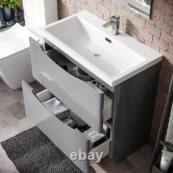 Lyndon Freestanding Modern 800mm MDF Light grey Basin Sink Vanity Unit