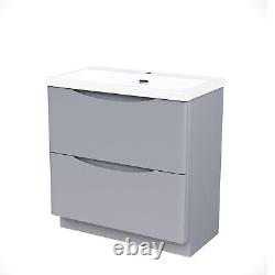 Lyndon Freestanding Modern 800mm MDF Light grey Basin Sink Vanity Unit