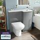 Manifold Bathroom Light Grey Rh Basin Sink Vanity Unit Wc Back To Wall Toilet