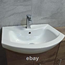 Mediterranean 1450 Double Basin Sink Vanity Unit Set Bathroom Walnut Oak Finish