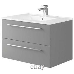 Mito Luxury Modern Bathroom Vanity Unit 750mm Dove Grey Pre Assembled