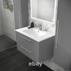 Mito Luxury Modern Bathroom Vanity Unit 750mm Dove Grey Pre Assembled