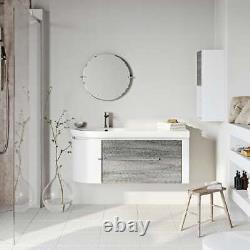 Mode Burton white & grey ice stone wall hung vanity unit and basin 1200mm