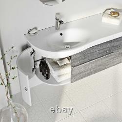 Mode Burton white & grey ice stone wall hung vanity unit and basin 1200mm