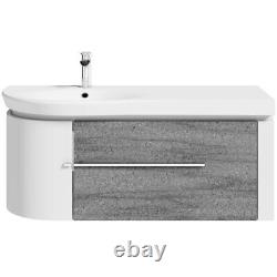 Mode Burton white & grey ice stone wall hung vanity unit and basin 1200mm