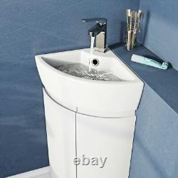 Mode Harrison white corner floorstanding vanity unit and basin 325mm