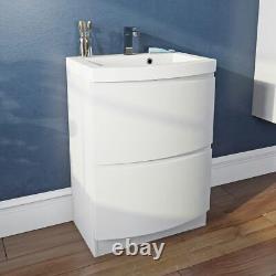 Mode Harrison white floorstanding vanity drawer unit and basin 600mm