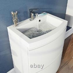 Mode Harrison white floorstanding vanity drawer unit and basin 600mm