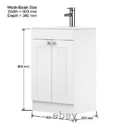 Modern 500mm Furniture Vanity Unit and Basin Sink Bathroom Cloakroom Unit UK