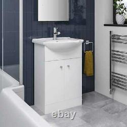 Modern Bathroom Basin Sink Vanity Toilet WC Concealed Cistern Unit Matte White