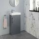 Modern Bathroom Basin Sink Vanity Unit Furniture 1 Tap Hole 400mm Gloss Grey