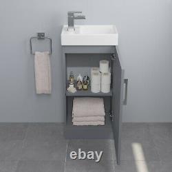 Modern Bathroom Basin Sink Vanity Unit Furniture 1 Tap Hole 400mm Gloss Grey