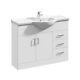 Modern Bathroom Basin Vanity Unit 1050mm Soft-close Hinges Cabinet White Sink