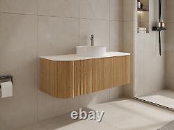 Modern Bathroom Cabinet Vanity Unit And Basin 1200mm Fluted Pre Assembled