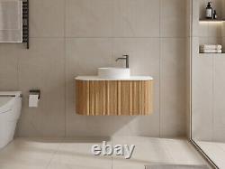 Modern Bathroom Cabinet Vanity Unit And Basin 900mm Fluted Pre Assembled