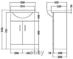 Modern Bathroom Furniture Toilet & Sink Vanity Unit 4 Drawer Cabinet White Gloss