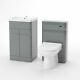 Modern Bathroom Grey Vanity Sink Unit And Wc Toilet Suite Basin Cabinet Lorey