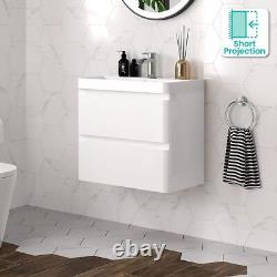 Modern Bathroom Luxury Vanity Unit Ceramic Basin Wall Hung Storage Cabinet VIDEO