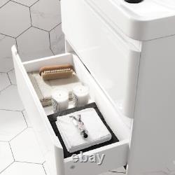 Modern Bathroom Luxury Vanity Unit Ceramic Basin Wall Hung Storage Cabinet VIDEO