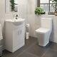 Modern Bathroom Suite Toilet Pan Wc 550mm Vanity Unit Basin Sink White Gloss