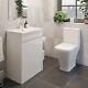 Modern Bathroom Suite Toilet Pan Wc 600mm Vanity Unit Basin Sink White Gloss