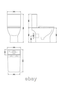 Modern Bathroom Suite Toilet Pan WC 600mm Vanity Unit Basin Sink White Gloss