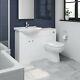 Modern Bathroom Toilet & Basin Sink Vanity Unit Furniture 1155mm Matte White