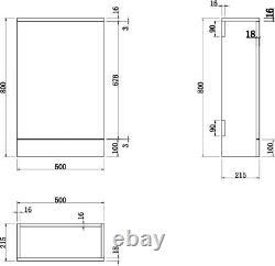 Modern Bathroom Toilet & Basin Sink Vanity Unit Furniture 900mm Gloss Grey