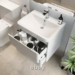 Modern Bathroom Vanity Unit Basin Cabinet Floor Standing Wall Hung Storage White