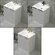 Modern Bathroom Vanity Unit Ceramic Basin Sink Cabinet Satin White 600mm 800mm