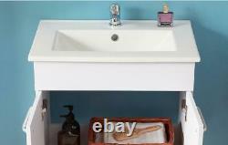 Modern Bathroom Vanity Unit with Basin Sink Storage Cabinet Furniture 600 White