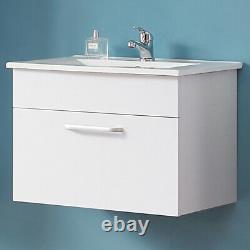 Modern Bathroom Vanity Unit with Basin Sink Storage Cabinet Furniture 600 White