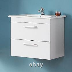 Modern Bathroom Vanity Unit with Basin Sink Storage Cabinet Furniture 600 White