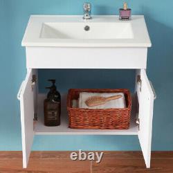 Modern Bathroom Vanity Unit with Basin Sink Storage Cabinet Furniture 600 White