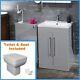 Modern Grey Vanity Unit & Wc Unit Bathroom Furniture Cabinet Basin Btw Toilet