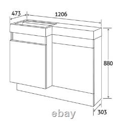 Modern Metallic Toilet and Sink Vanity Unit 1200mm Right Hand Bathroom Sink Unit