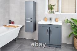 Modern Square Floor Standing Bathroom Vanity Ceramic Basin Storage Cabinet Unit