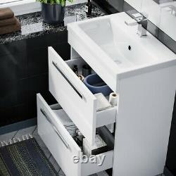 Nanuya 600mm Floorstanding 2 Drawer Vanity Basin Unit White