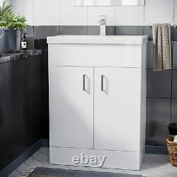 Nanuya 600mm Freestanding Bathroom White Basin Sink Vanity Unit