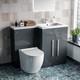 Nes Home 1100mm Right Hand Freestanding Grey Vanity Btw Toilet, Wc And Basin