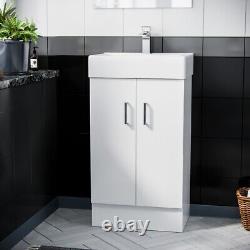 Nes Home 450mm White Basin Sink Flat Pack Vanity Cabinet Unit Bathroom Furniture