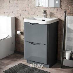 Nes Home 500mm Floorstanding Basin Vanity Unit Grey